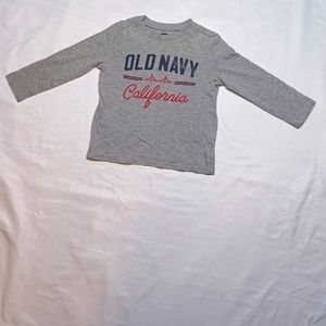 Old Navy Toddler Boy's 3T Grey Graphic Logo California Long Sleeve Casual Shirt